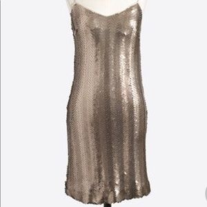 Herringbone sequin slip dress
